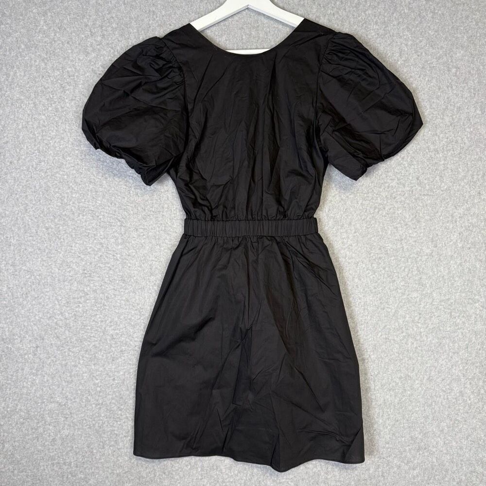 English Factory Women's Small Black Poplin Cut Out Mini Dress Babydoll